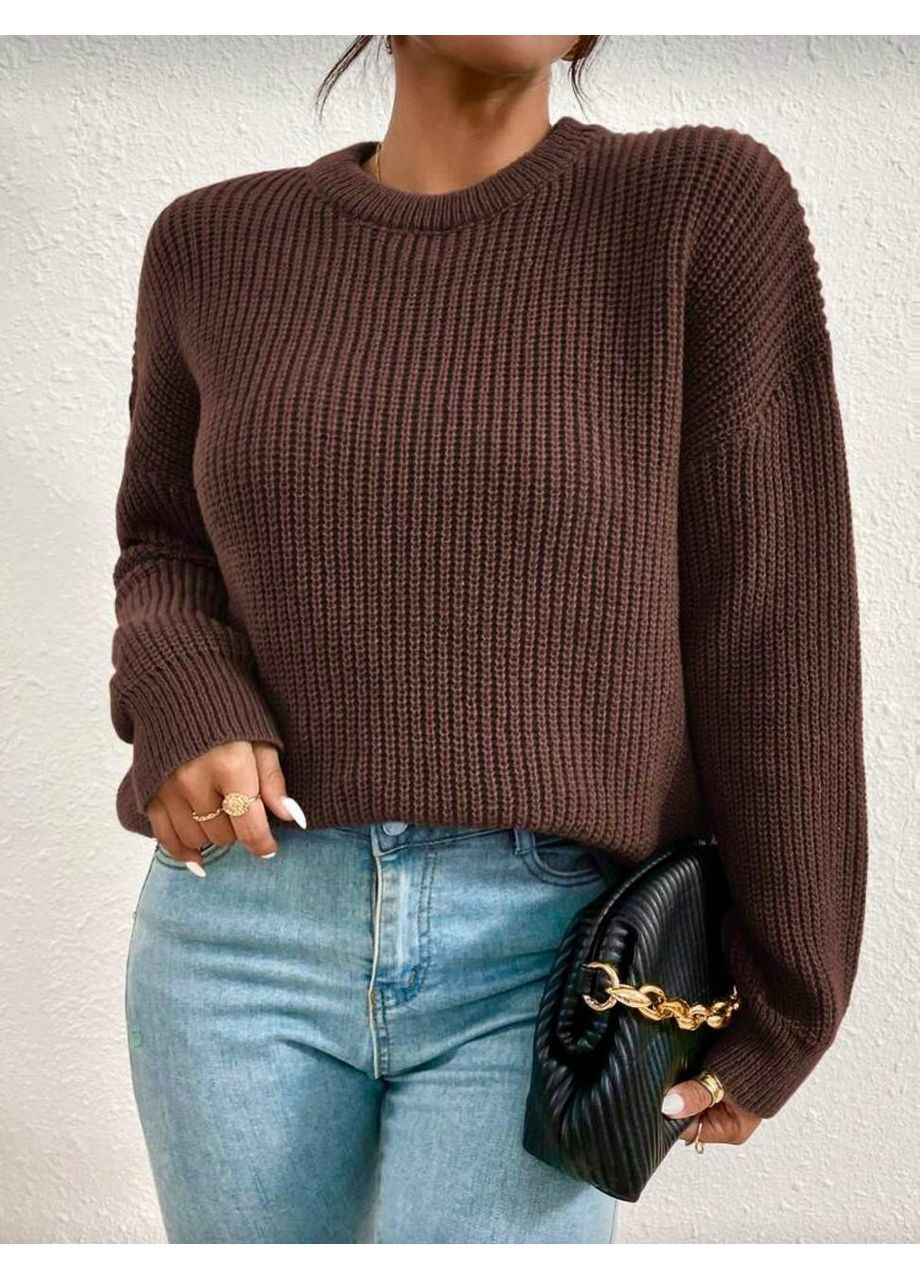 Коричневий демісезонний жіночий светр джемпер No Brand