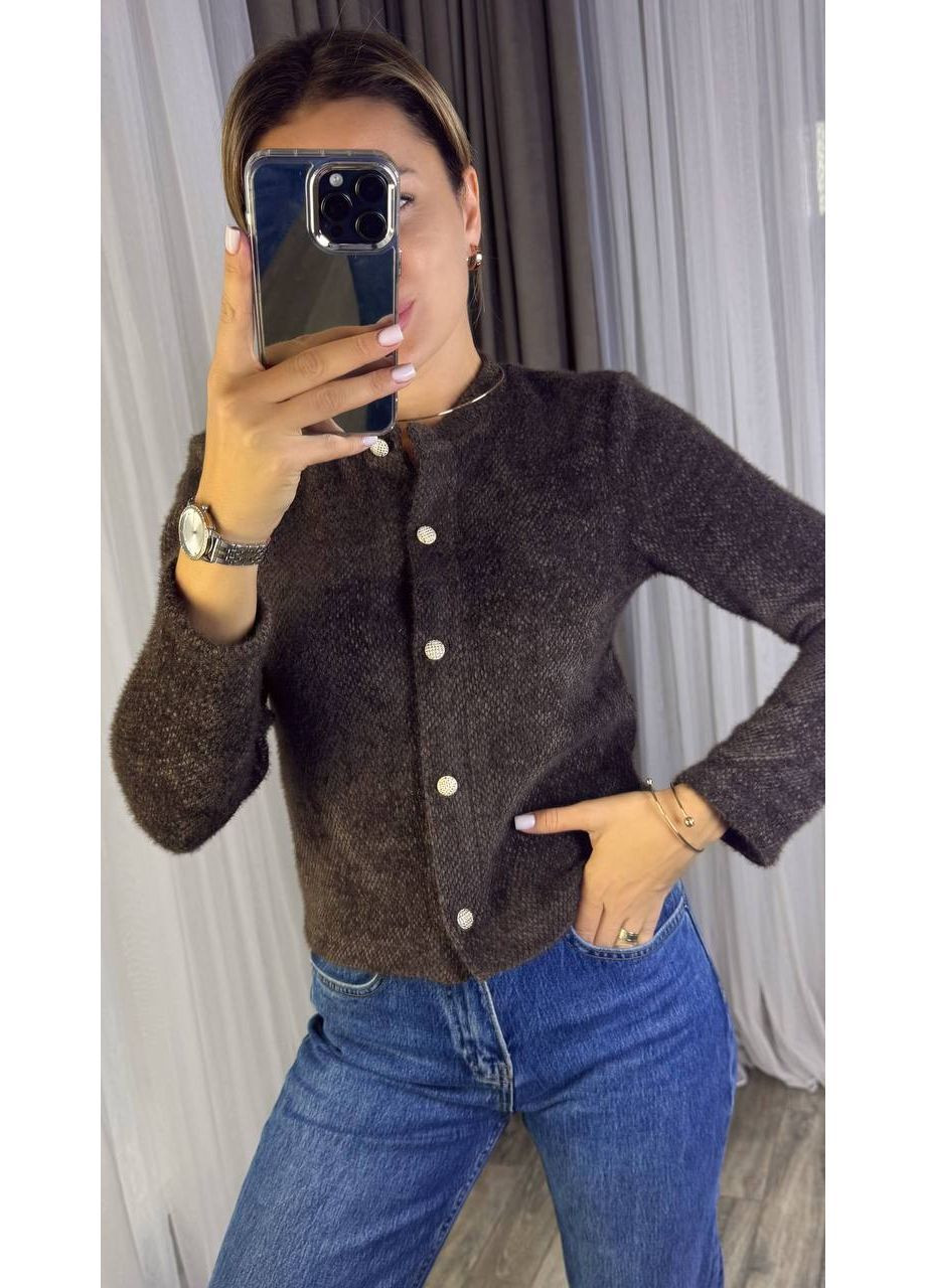 Кофта на пуговицах Ангора травка прямого кроя Україна (367047217)