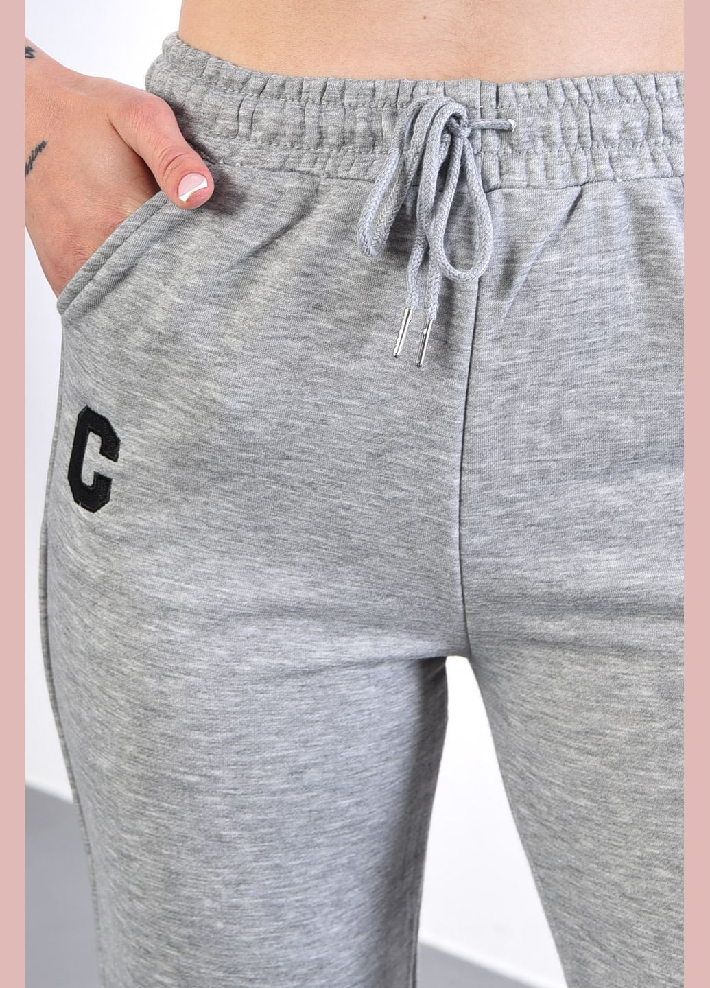 Спортивные штаны женские серого цвета Let's Shop (292802609)