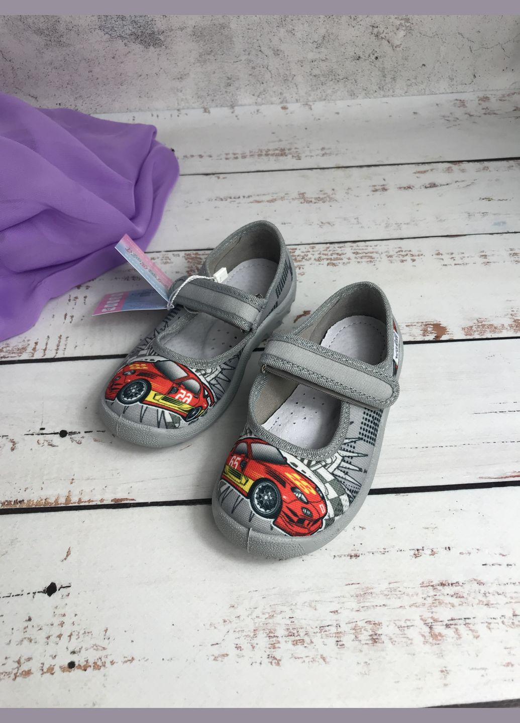 Серые тапочки детские текстильные для мальчика серый (002) Waldi