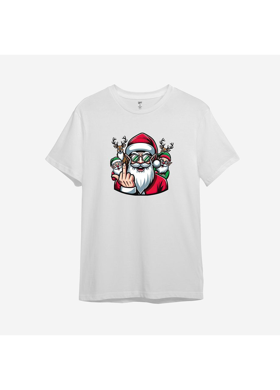 Белая новогодняя футболка с принтом "подарки - за кеш!" (10811138293) с коротким рукавом ТiШОТКА