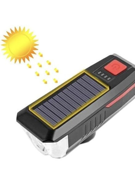 Велофонарь с сигналом LY-17 XPE с солнечной батареей No Brand (369720267)