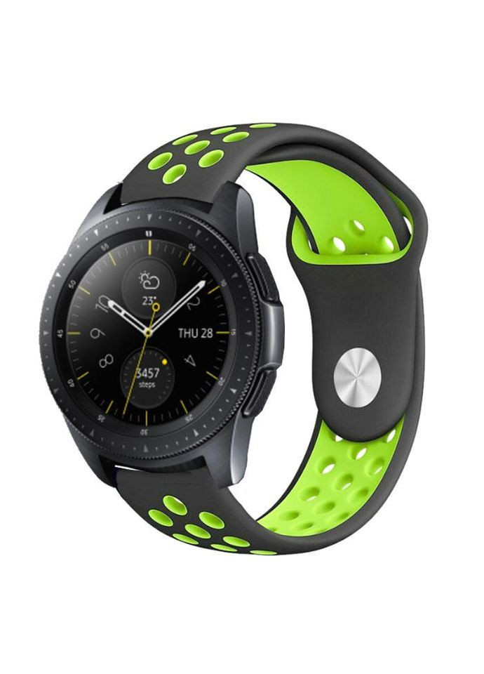 Спортивный ремешок Perfor Sport для часов Samsung Galaxy Watch 42 mm (SM-R810) - Black&Green Primo (333720479)
