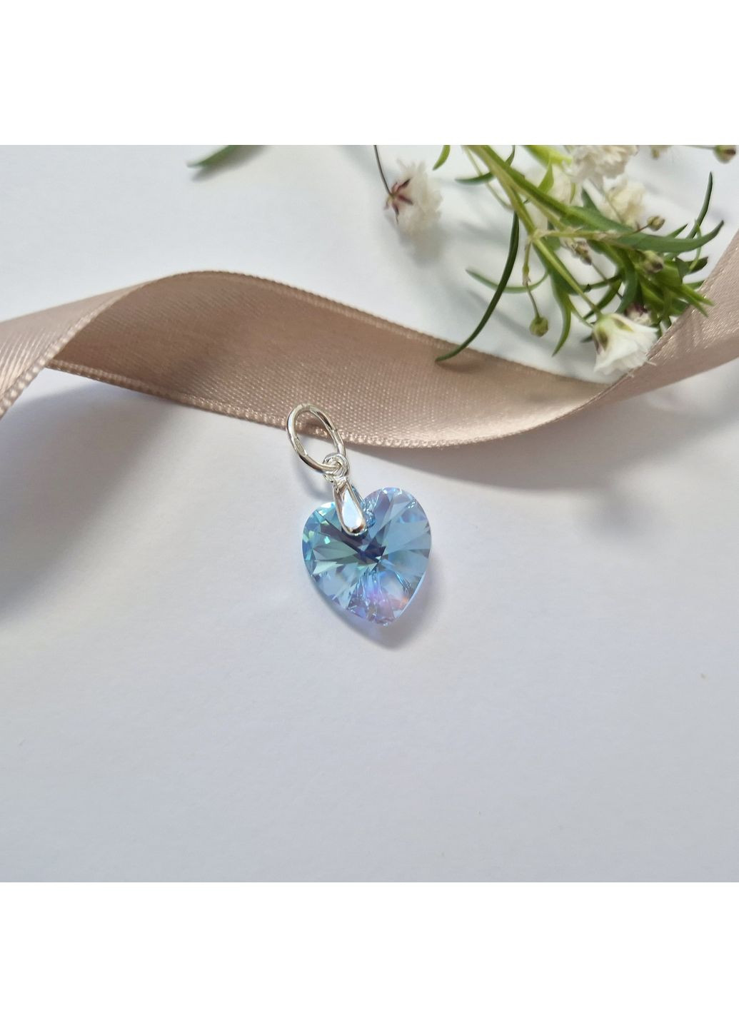 Срібна підвіска Серце с Каменем Сваровськи Срібло 925 проби 36228-14 1.90г No Brand (350199155)