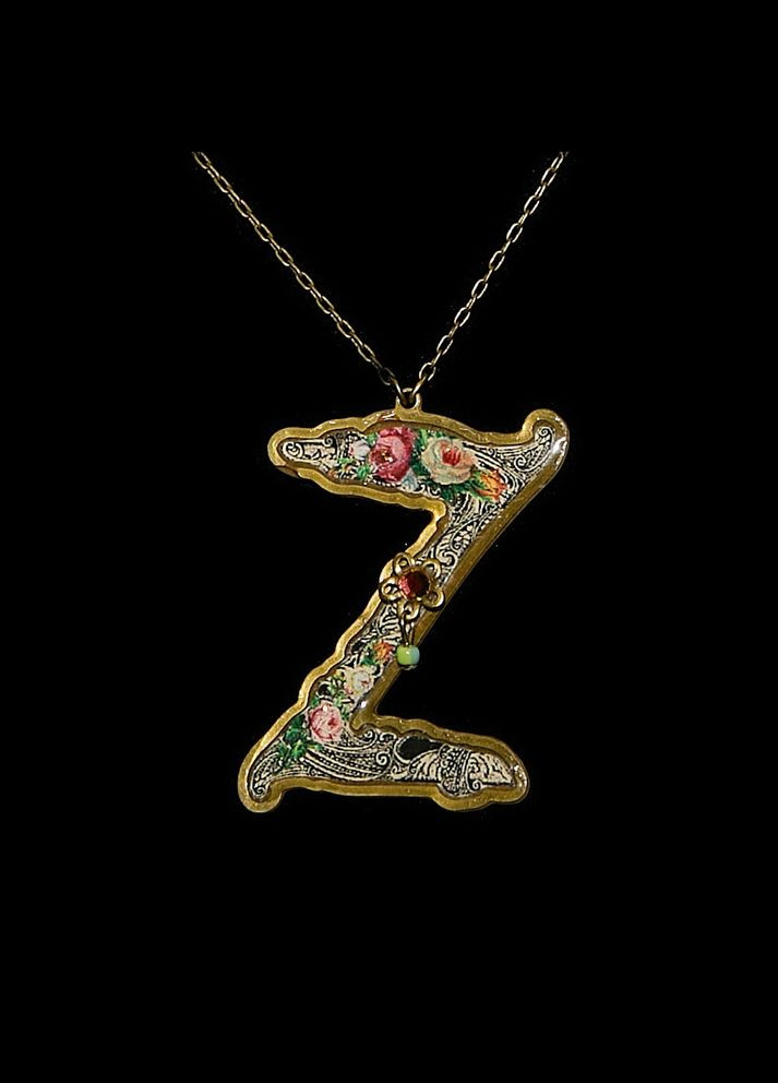 Кулон из латуни в виде буквы "Z" с кристаллами Swarovski Michal Negrin (346241812)