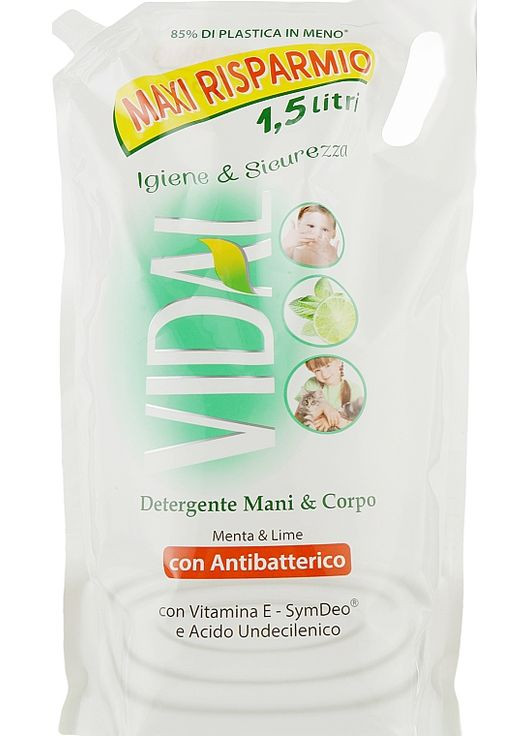 Рідке мило "Антибактеріальне" Liquid Soap Antibacterial (дой-пак) 1200ml (1088345-135946) Vidal (368659759)