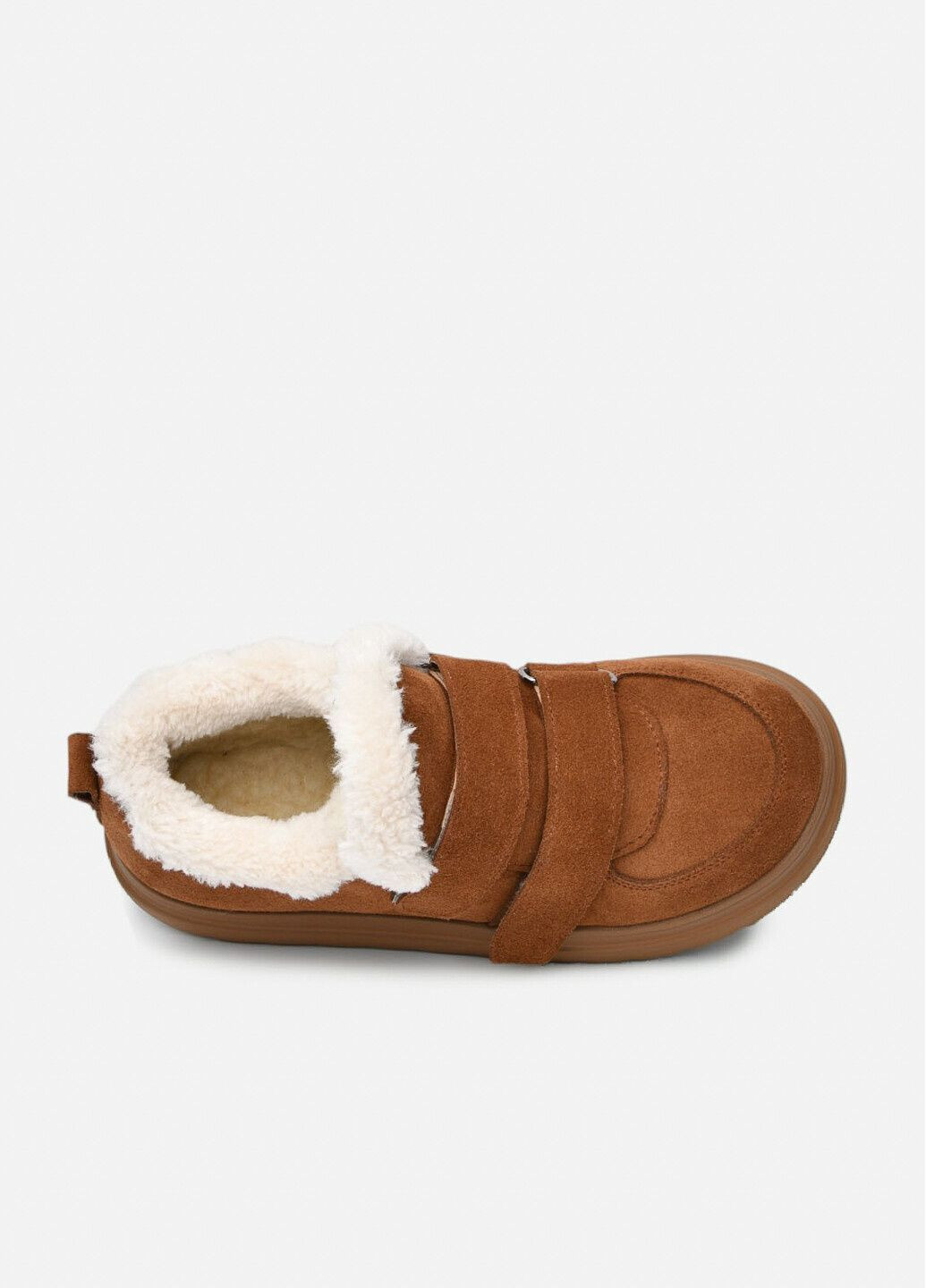 Рыжие женские зимние замшевые кеды рыжего цвета на двух липучках (отшив 3 дня) Paradize