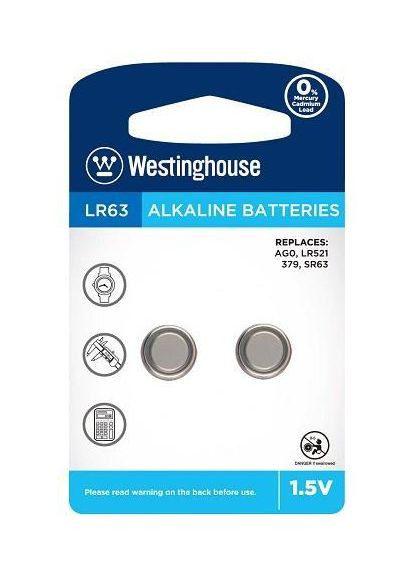 Батарейка Alkaline G0/379/LR521/LR63 (2шт) Westinghouse (370625388)