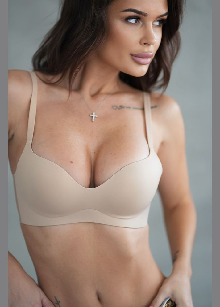 Бежевий безшовний бюстгальтер безшовний Mandhari без кісточок