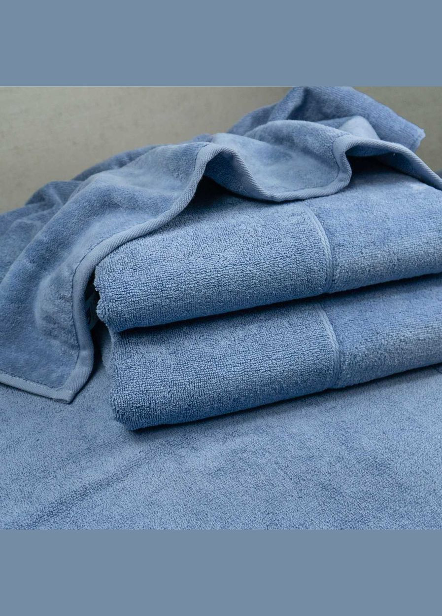 GM Textile рушник для обличчя та рук махра/велюр 40x70см преміум якості milado 550г/м2 (синій) синій виробництво -