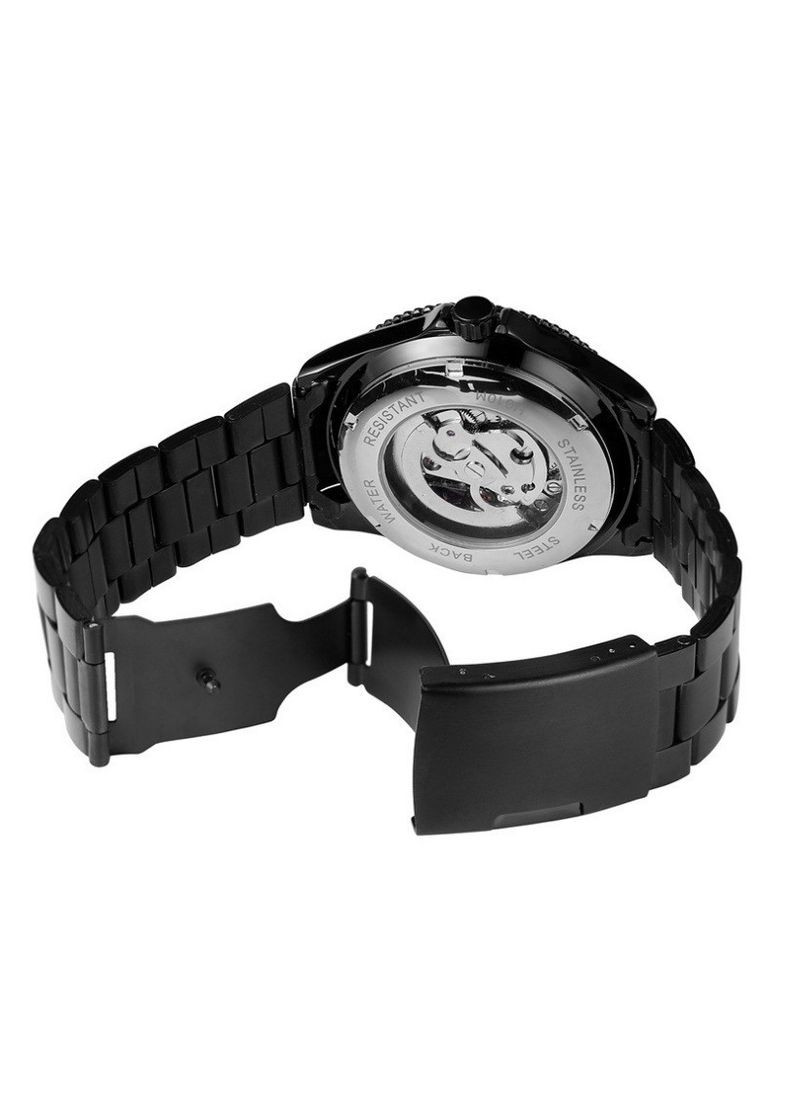 Оригінальний чоловічий наручний годинник механічний чорний сталевий стрілочний годинник для чоловіків аналоговий годинник Winner (363135682)