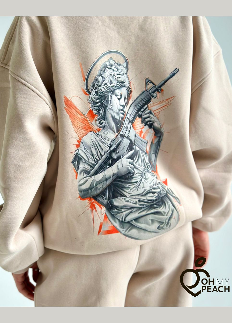 Жіноче утеплене худі оверсайз тринитка на флісі лімітована колекція розмір S-M 42-46 OhMyPeach (308072333)