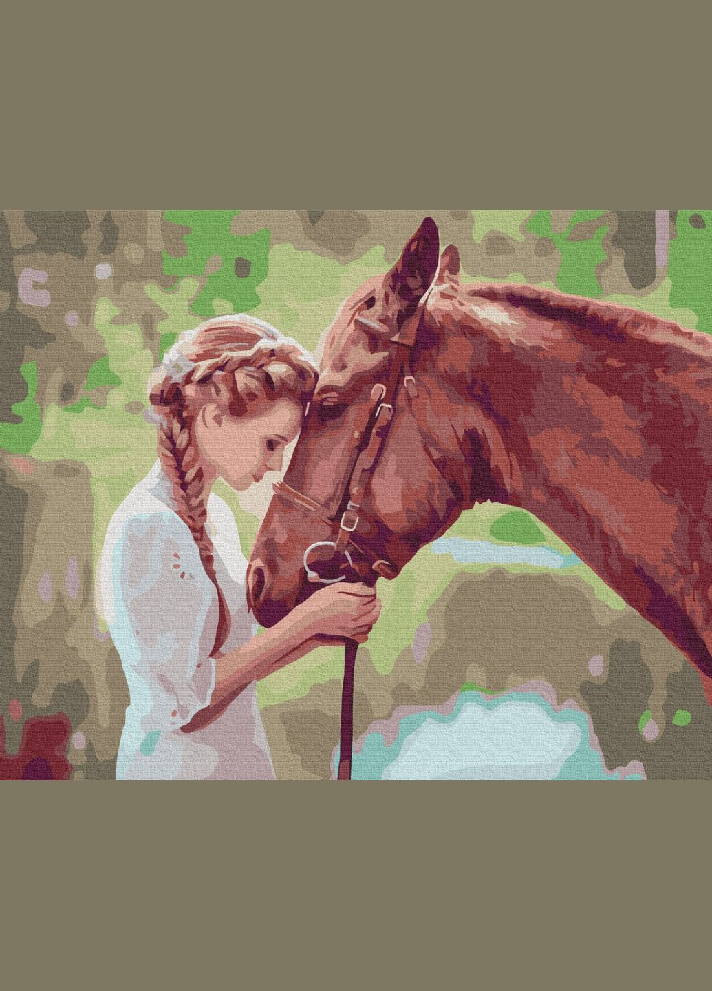 Картина за номерами " Дівчина з конем " 48x60 см Brushme (366653693)
