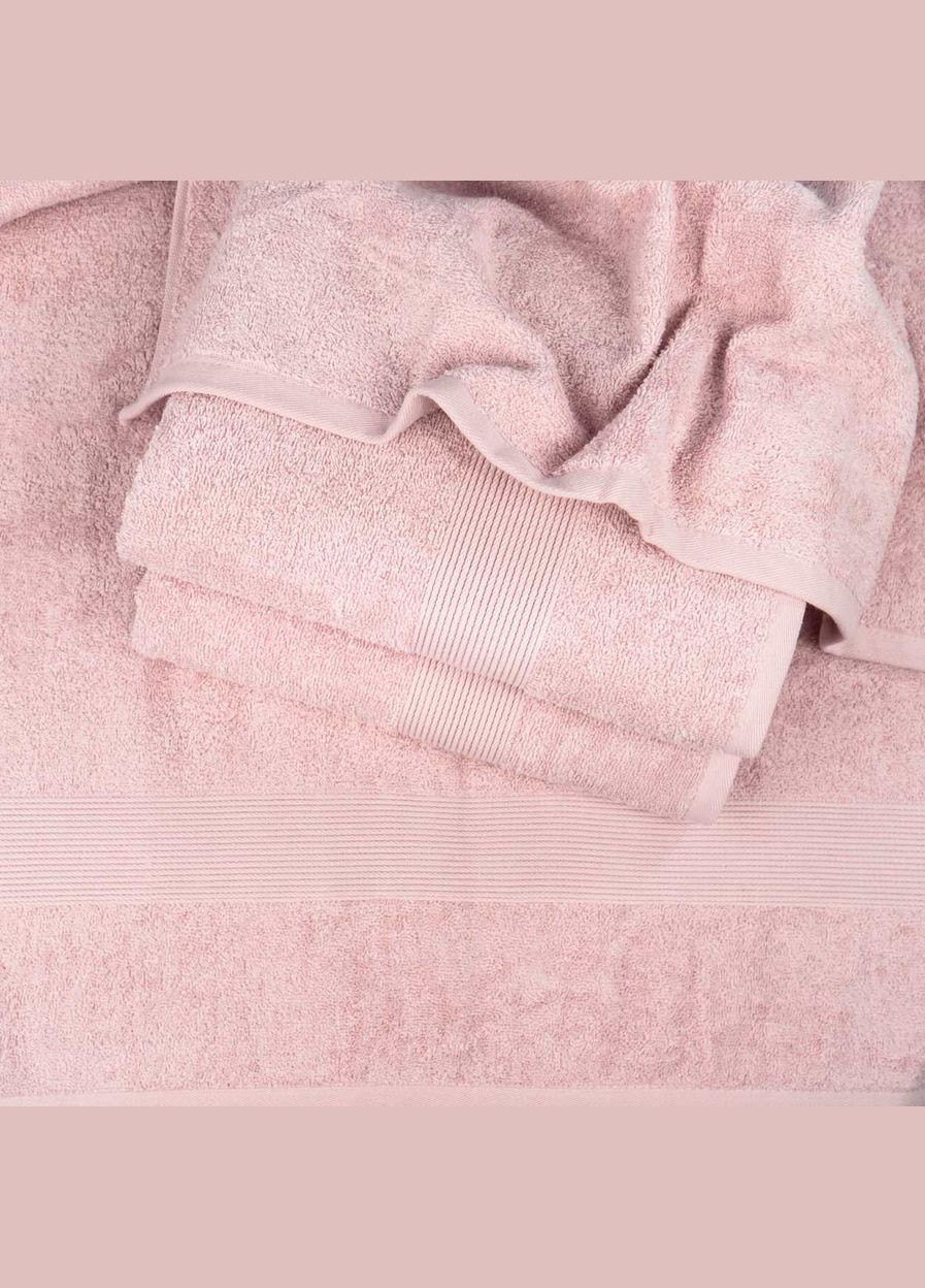 GM Textile комплект махровых полотенец с бордюром 2шт 50х90см, 70х140см 400г/м2 () розовый производство -