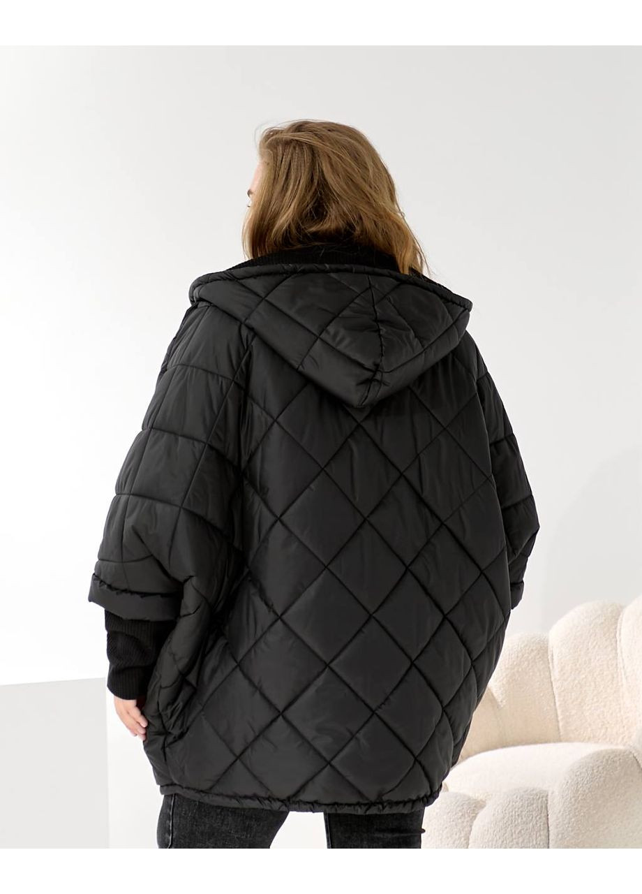 Черная зимняя ✨женский пуховик «луна» с наполнителем био-пух замеры в описании✨ куртка-пальто DK/DL Мода без кордонів