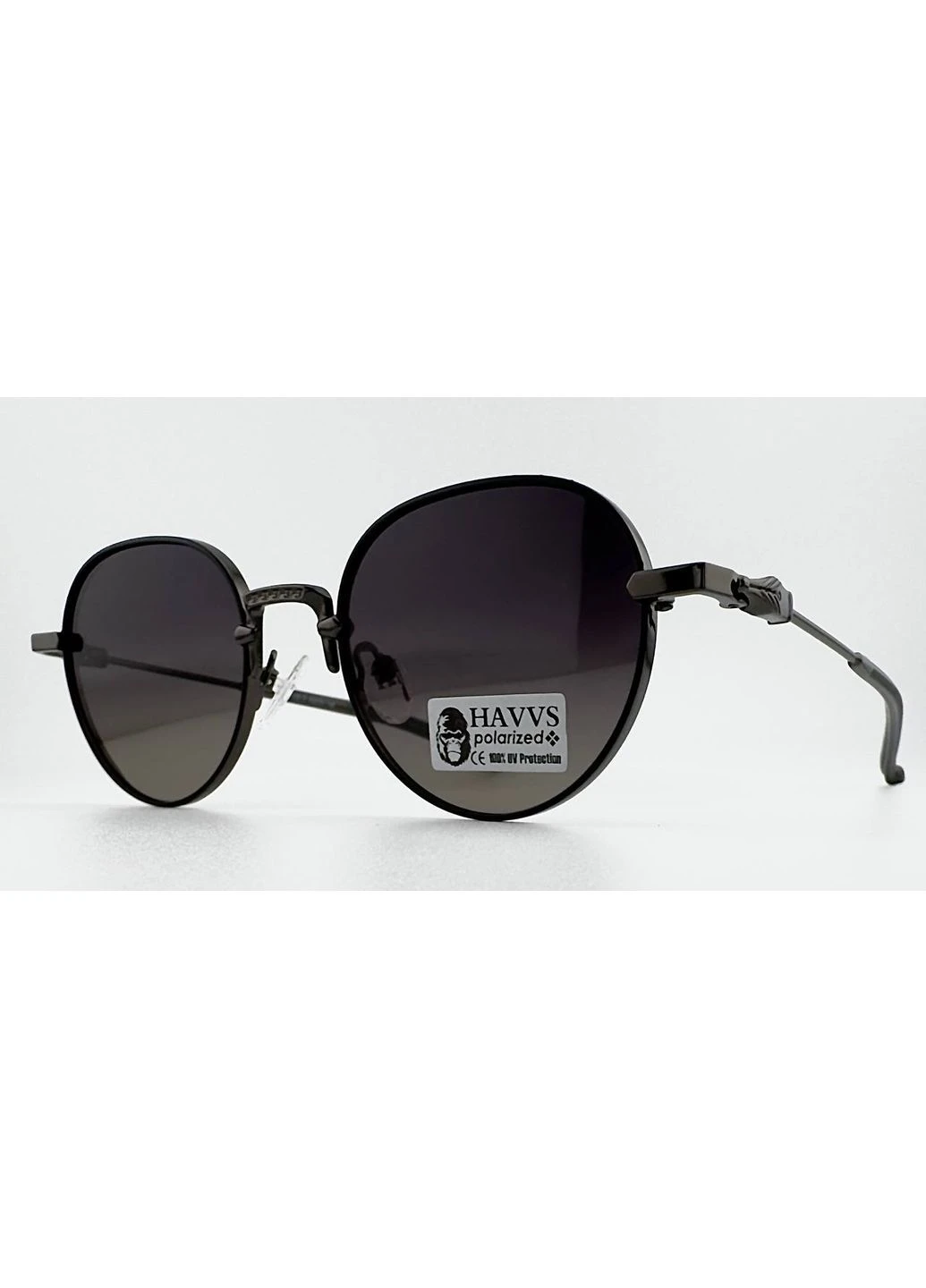 Сонцезахисні Окуляри HV68105 D Polarized Чорні Круглої Форми з Поляризацією Унісекс Havvs (397340960)