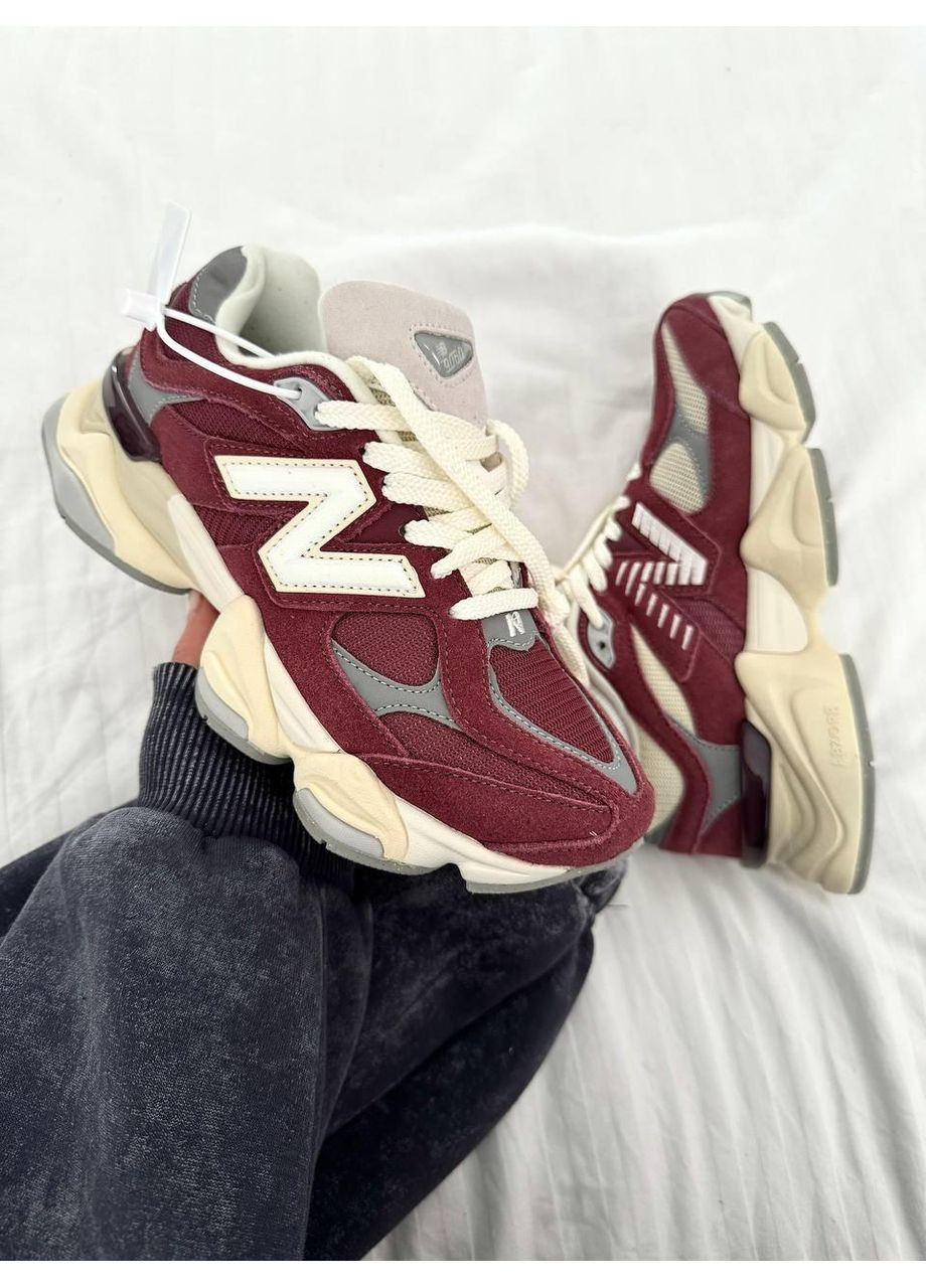 КРОСІВКИ ЖІНОЧІ NEW BALANCE 9060 WASHED BURGUNDY НЬЮ БЕЛАНС 9060 No Brand білі демісезони (368870347)