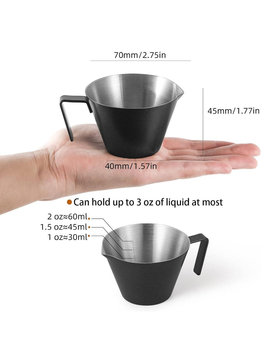 Сливочник 100 мл. MHW-3Bomber Джаг для эспрессо Черный Matte Black (R-G5141B-VS) No Brand (303974806)