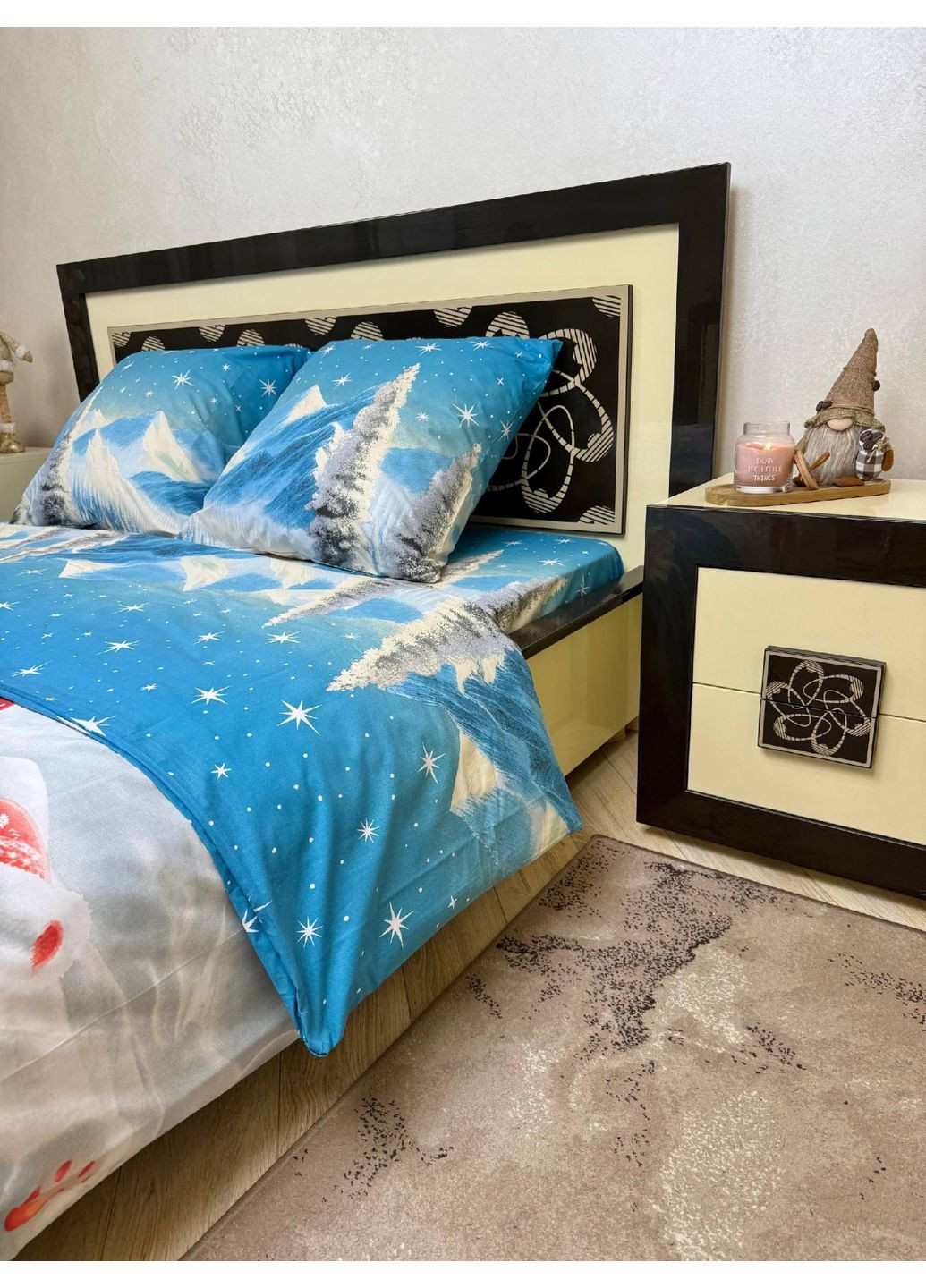 Постельное белье хлопковое Аляска Двуспальное Простынь на резинке 160x200х20 Бязь Белое 70 х 70 No Brand (365959817)