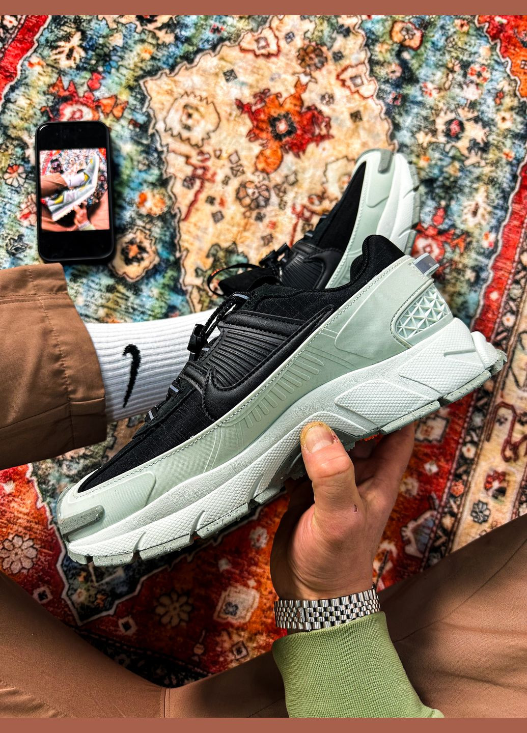 Белые демисезонные кроссовки мужские и женские nike vomero roam white black | найк вомеро роам белые No Brand