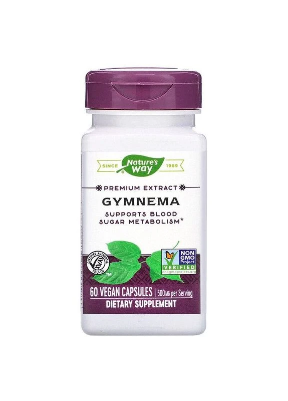 Джимнема стандартизированная, Gymnema,, 500 мг, 60 кап. Nature's Way (394189301)