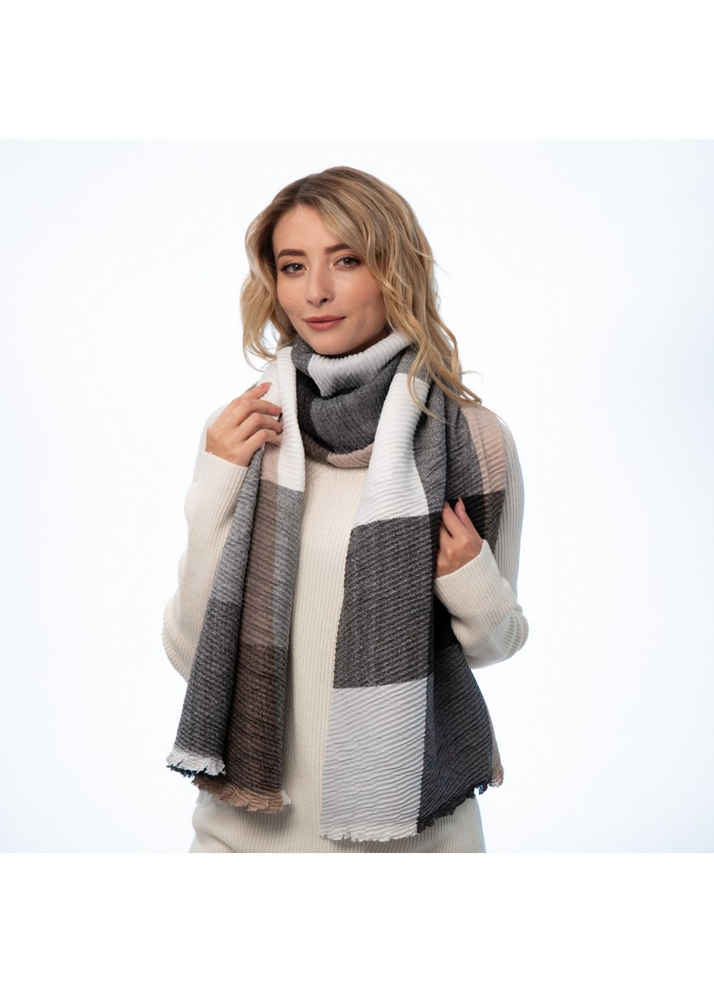 Палантин жіночий клітинка кашемір JULES LuckyLOOK 263-482 (322792831)