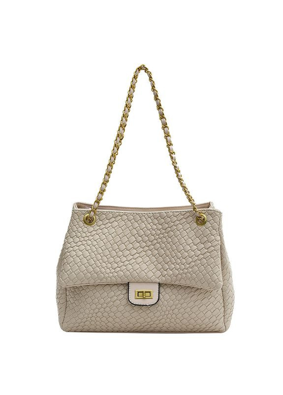 Містка стьобана сумка з декоративними ремінцями No Brand (362732533)