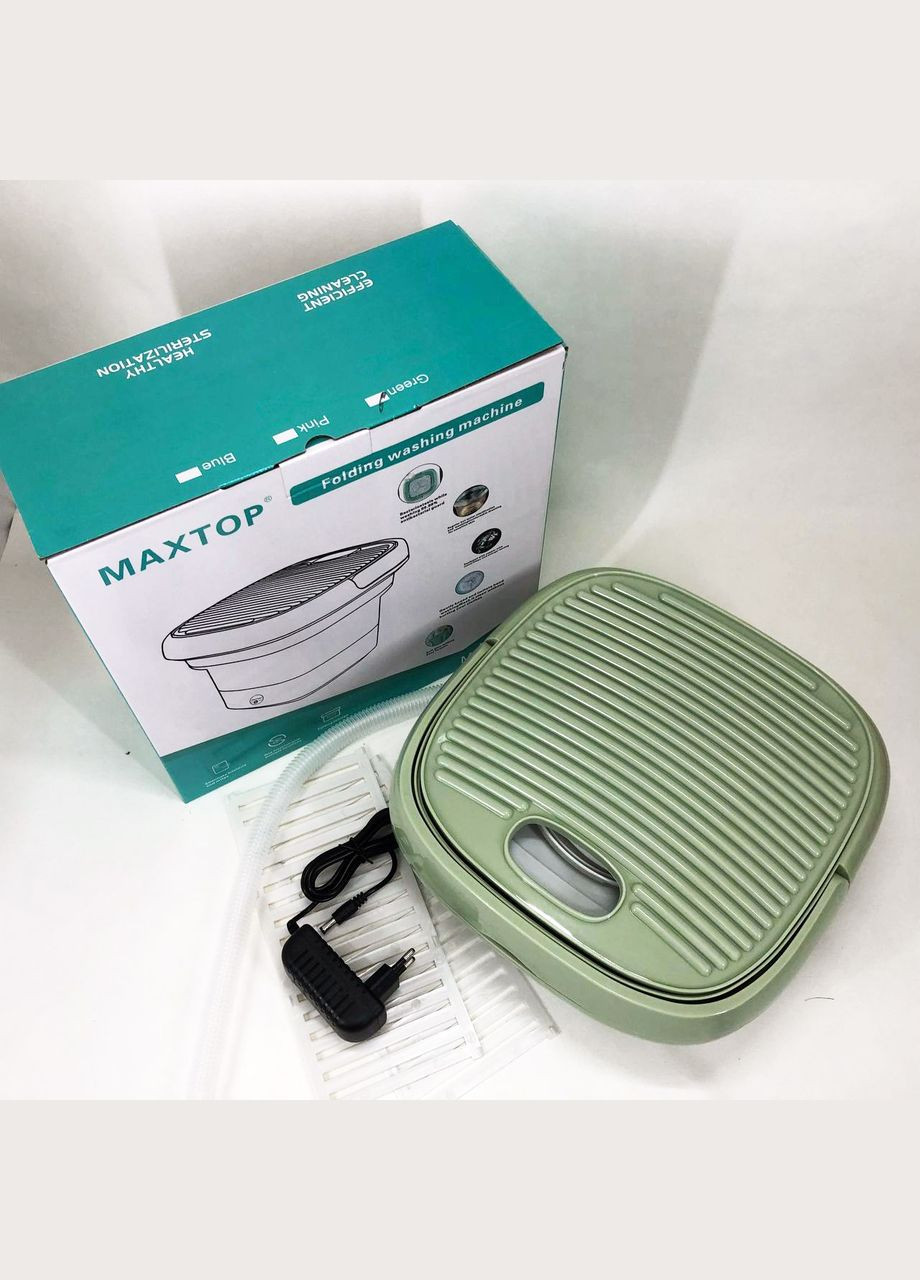Складная стиральная машина silicon washing machine, Портативная стиралка ведро. Цвет: зеленый Maxtop (372908449)