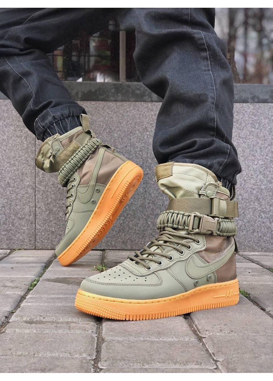 Хакі Осінні кросівки чоловічі nike special fled air force 1 haki найк No Brand