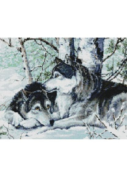 Алмазна мозаїка Вовки на снігу 40х50 см SP012 ColorArt (285719820)