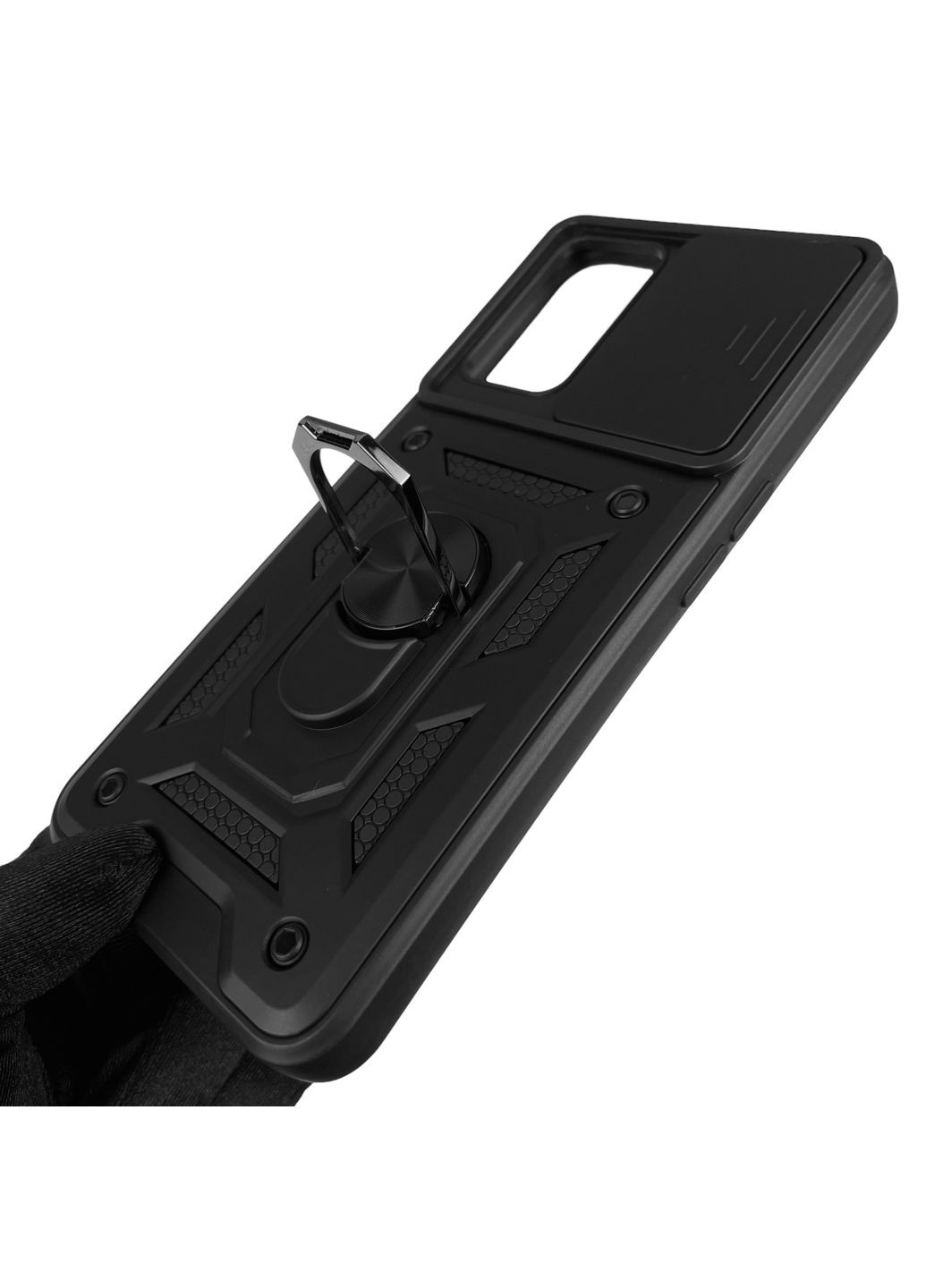 Чехол для A54 4G бронированный с кольцом со шторкой на камеру на оппо а54 чёрный rg1 Oppo (366019078)