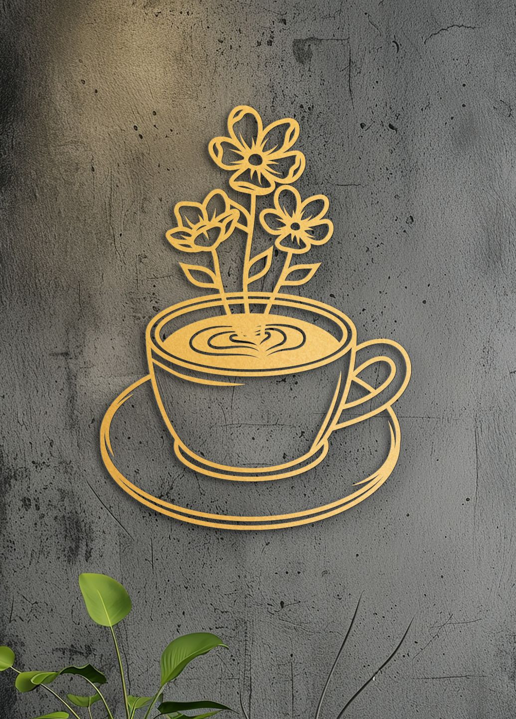 Сучасна картина на кухню, декоративне панно з дерева "Ромашковий чай", стиль лофт 30х23 см Woodyard (292013747)