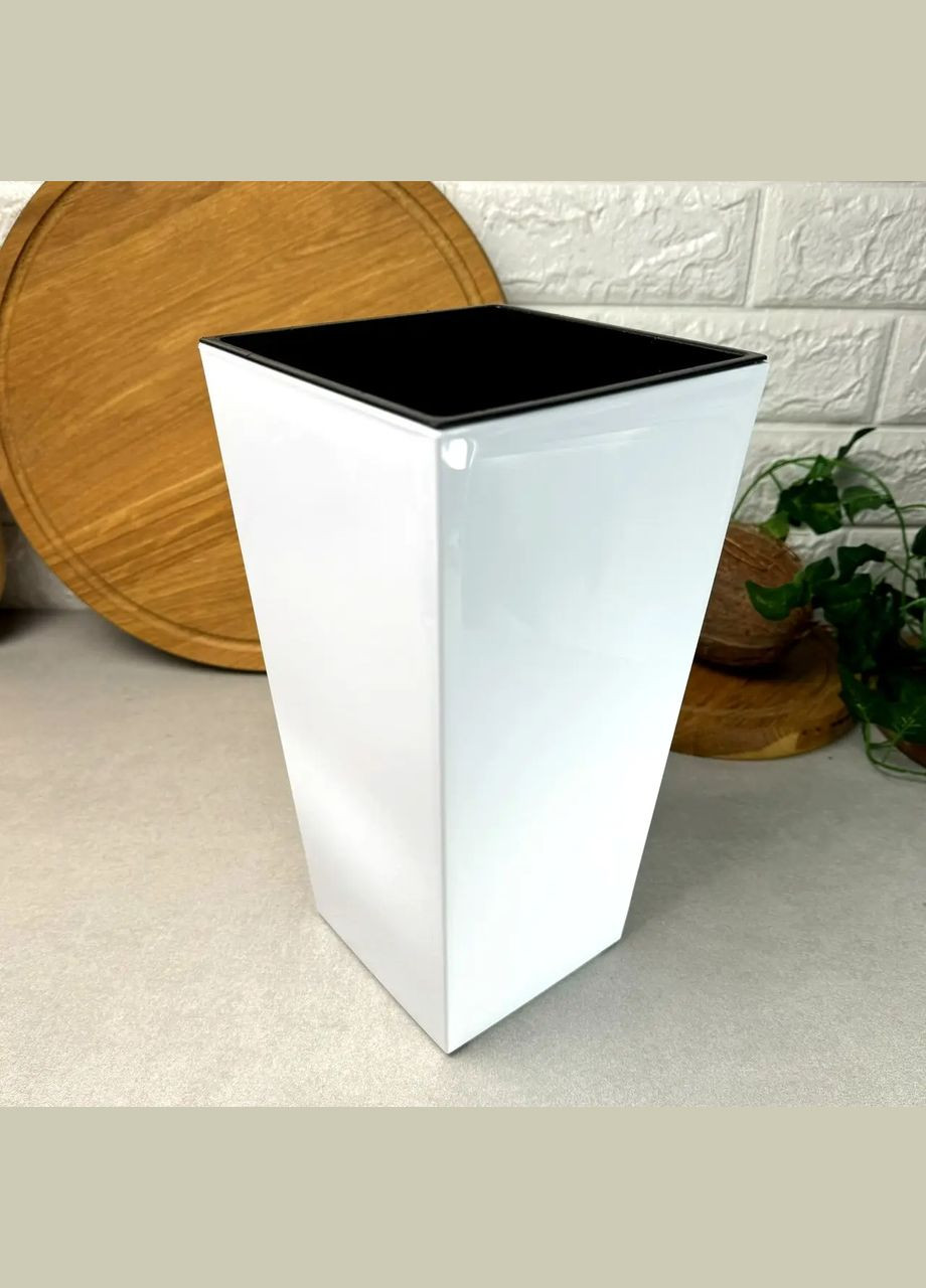 Високий конусний горщик квітковий 46.5 см Білий Фінезія Ламела Lamela (322062653)