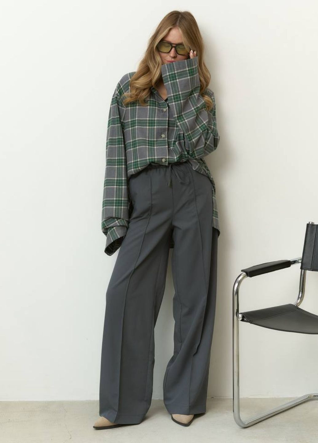 Изысканные повседневные штаны палаццо высокой посадки со стрелками Tik-Tak (363058300)