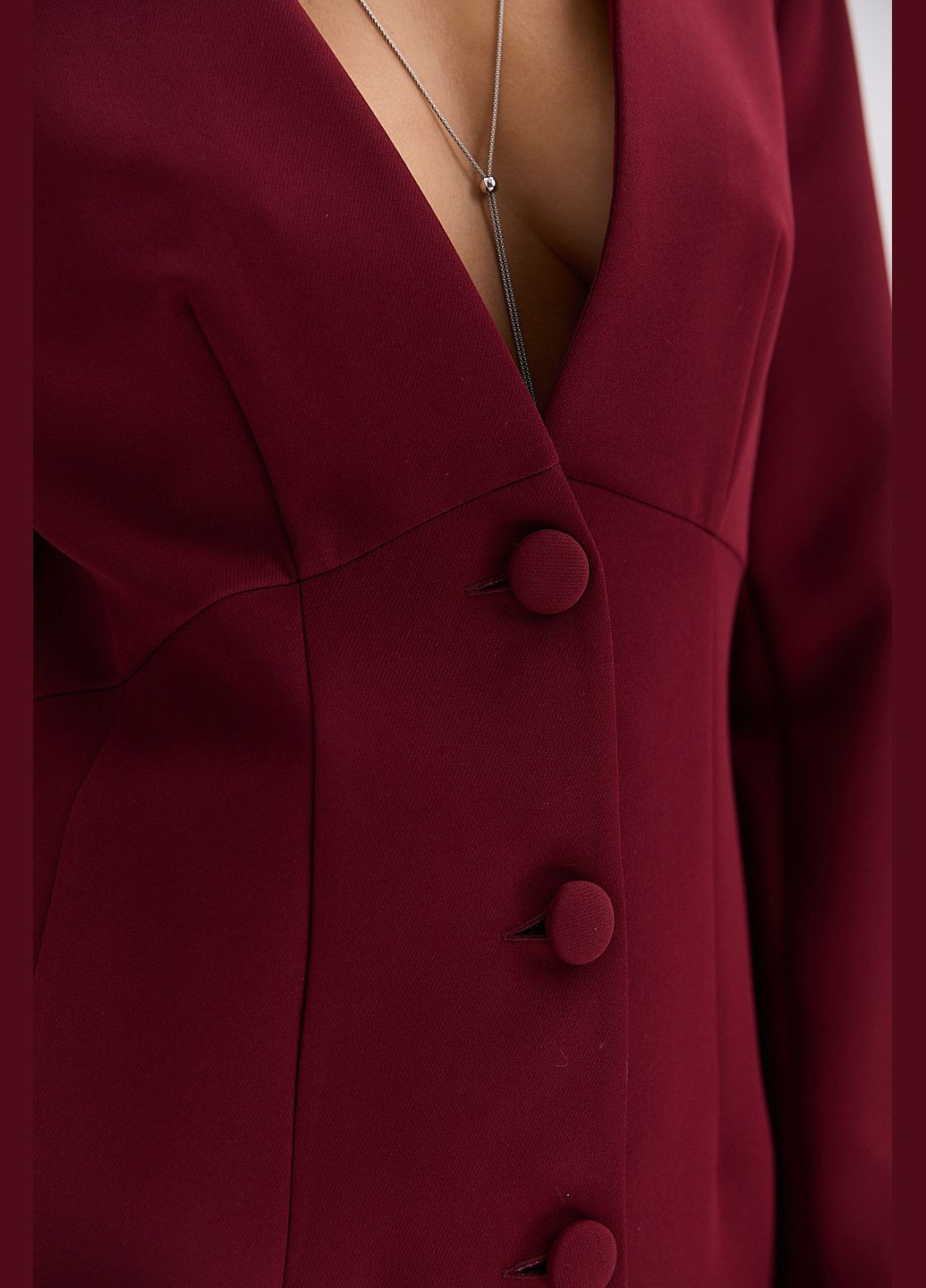 Бордовый женский женский приталенный жакет черного цвета Arjen -