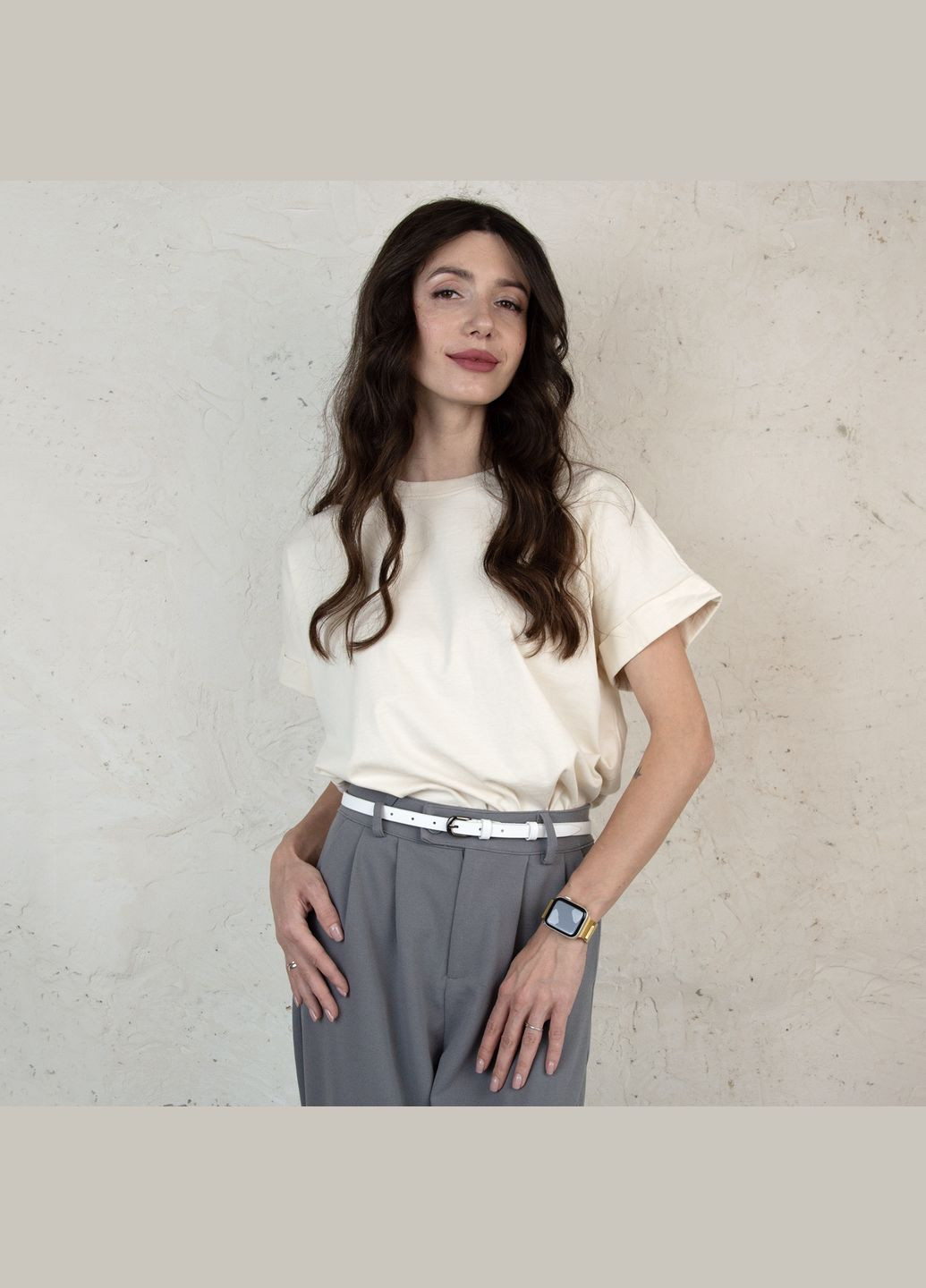 Ремінь шкіряний жіночий SF-1505 вузький білий під сукню (125 см) SFIP (343339680)