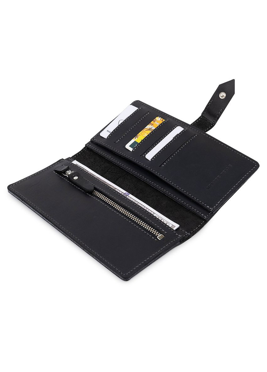 Стильне матове чоловіче портмоне 11560 Чорний Grande Pelle (331911289)