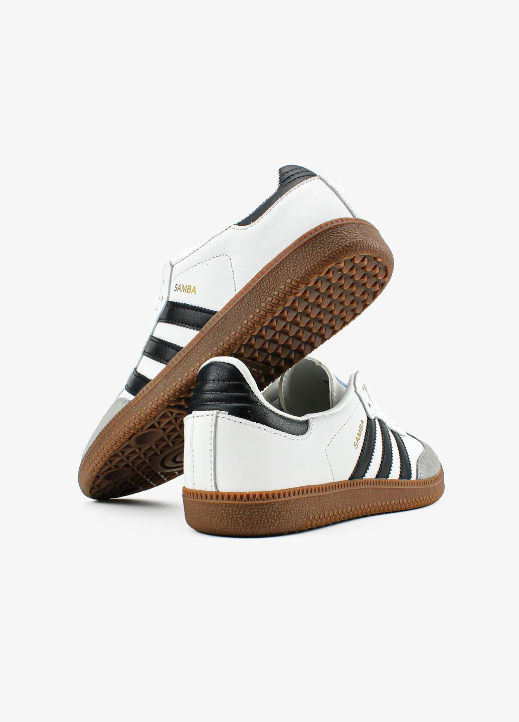 Кросівки жіночі і чоловічі adidas Samba white grey | Адідас Самба білі всесезони (317186495)