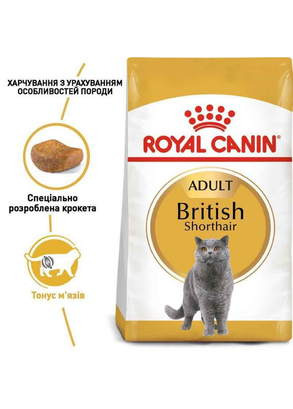 Сухой корм British Shorthair Adult для взрослых кошек породы британская короткошерстная 4 кг Royal Canin (278260507)