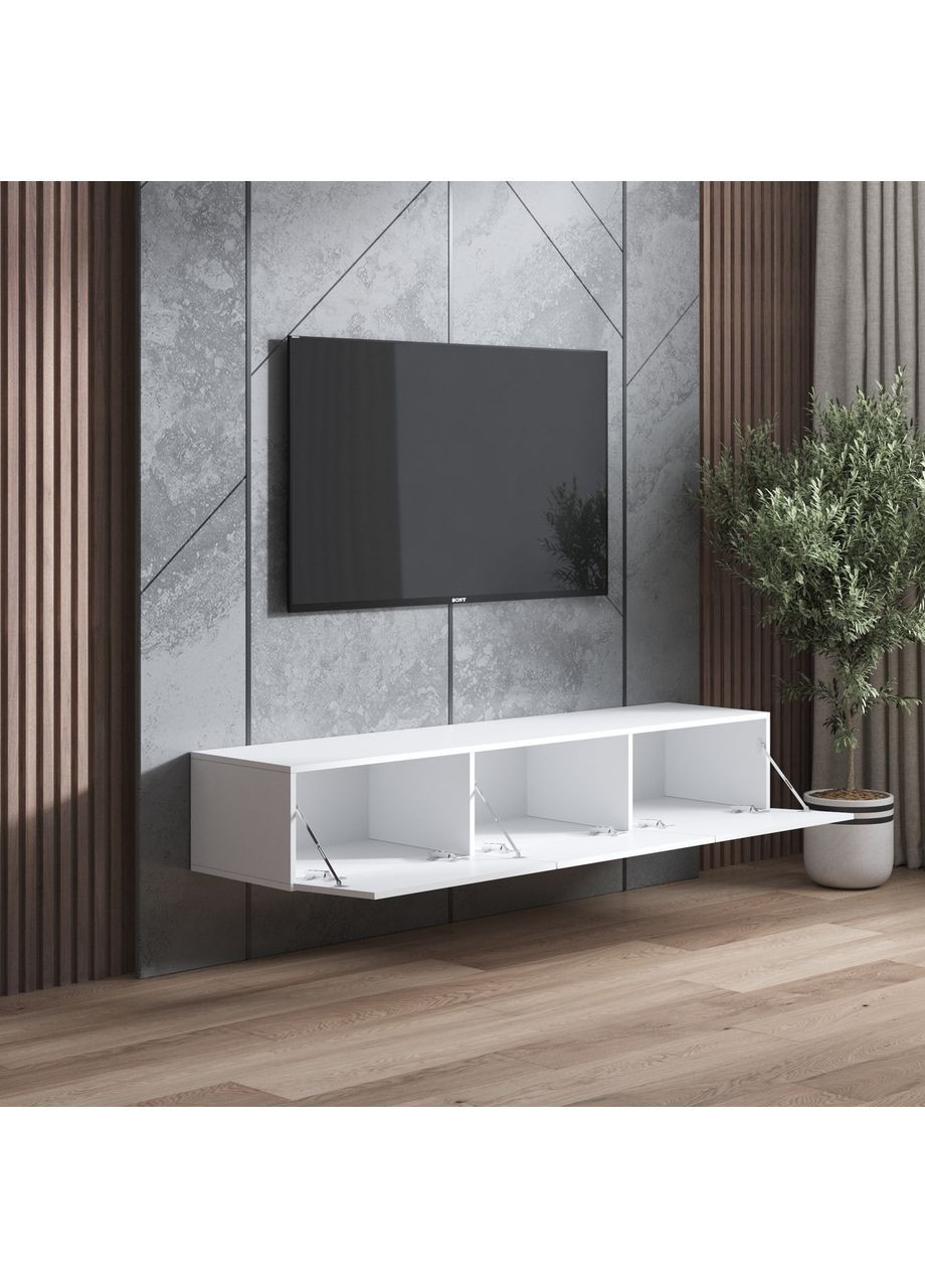 Тумба под телевизор навесная с тремя дверями 1800x300x420 дуб сонома/белый (hm-19-sn-wh) VAYS (363134868)