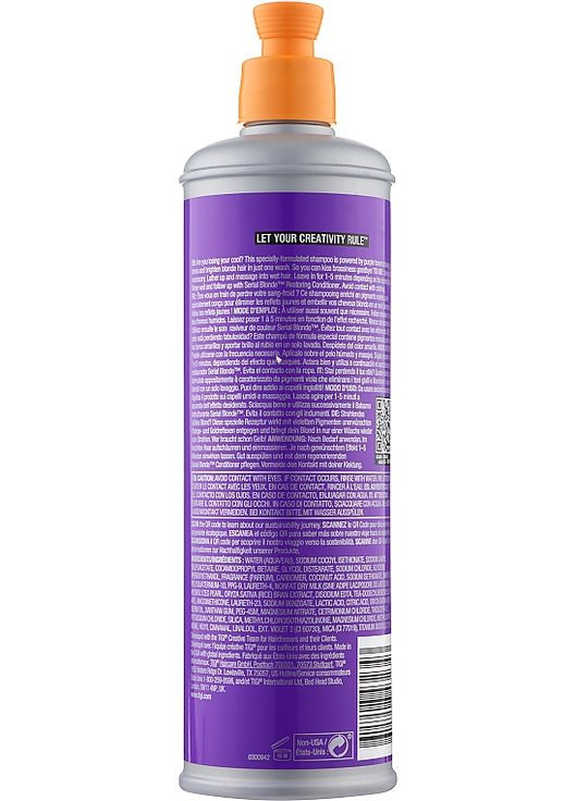 Фиолетовый шампунь для блондинок Bed Head Serial Blonde Purple Toning Shampoo 400ml (1019222-66922) Tigi (368656872)