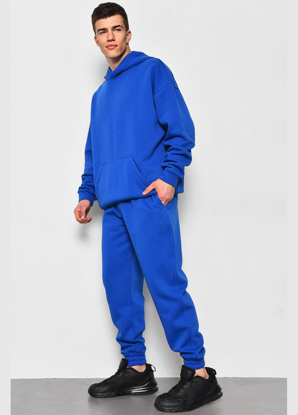 Синий демисезонный спортивный костюм мужской на флисе синего цвета брючный Let's Shop