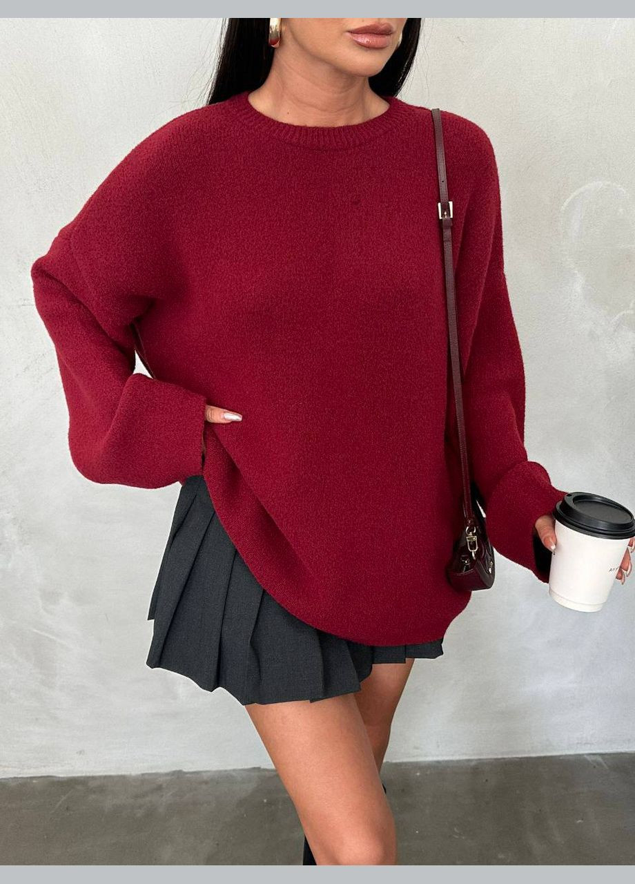 Бордовый демисезонный женский свитер No Brand