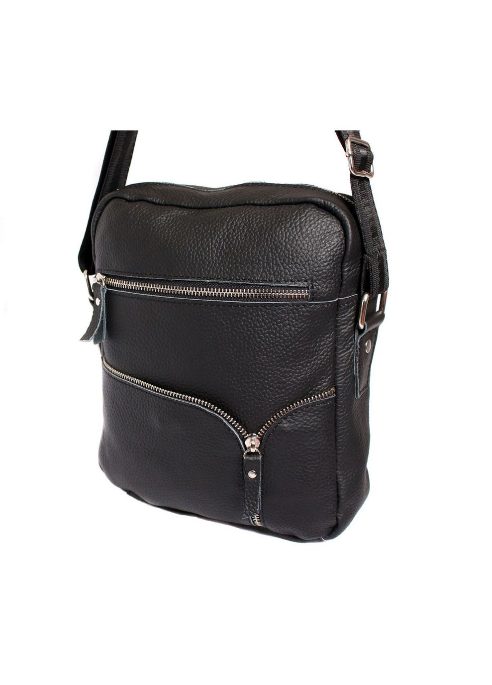 Мужская кожаная сумка 300121 черная No Brand (370848140)