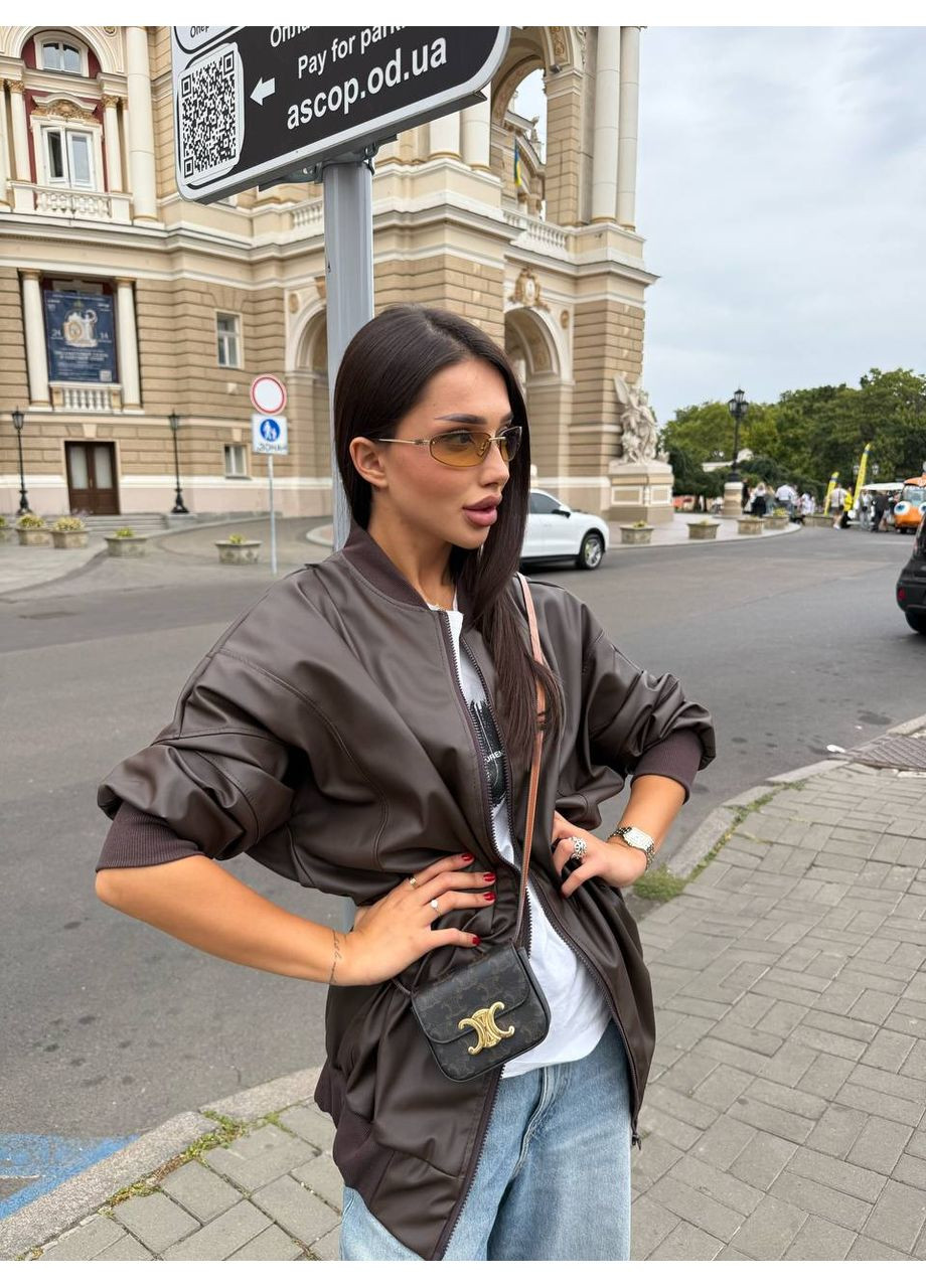 Бомбер женский из екокожи Style Point пилот (авиатор) на молнии (361679124)