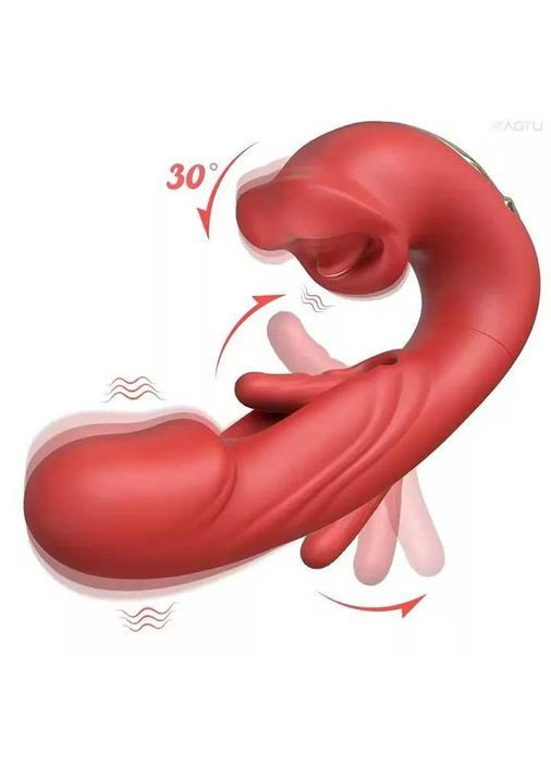 Вібратор 3в1 Pretty Love Night Lover 19 режимів червоний No Brand (367165896)