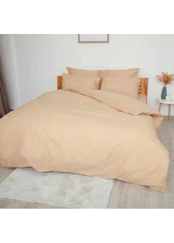 Полуторний комплект постільної білизни Ранфорс з наволочками 50*70 см, 115 гр/м2 Рим Бежевий (16490150215) ТЕП (366091894)