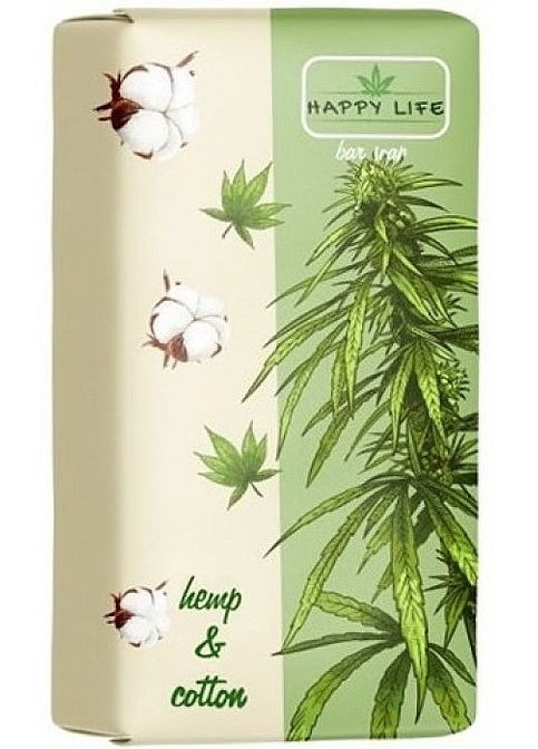 Тверде мило "Коноплі та бавовна" 180g (1174045-125753) Happy Life (368629742)