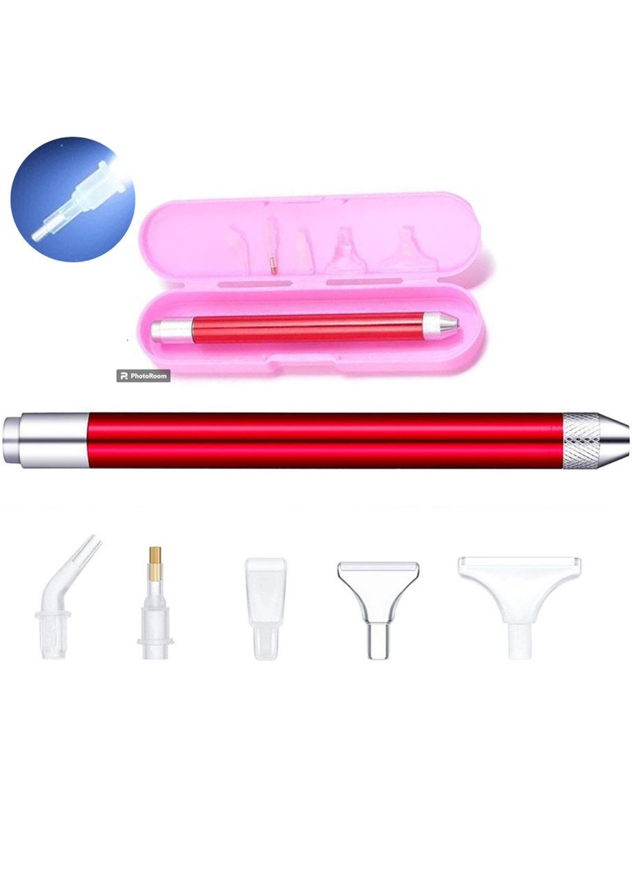 Стилус для алмазной мозаики с подсветкой в футляре + 5 насадок 1шт ColorArt (299896390)