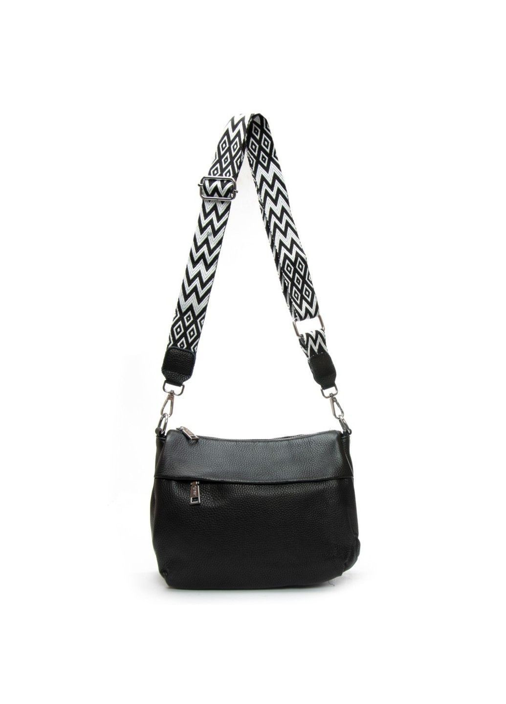 Жіноча шкіряна сумка через плече 6001 black Alex Rai (370766802)